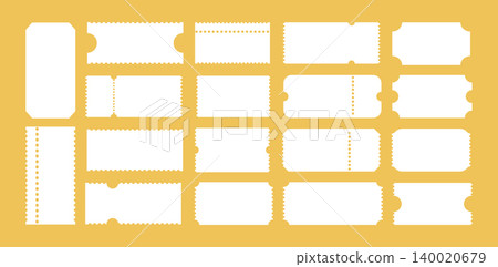 Admit one tickets layout. Ticket pattern for cinema, circus, theater, festival, casino, club. Empty mockup. Boarding minimalist blanks, lottery, sale coupons templates. Blank flat backgrounds samples. Admit one tickets layout. Ticket pattern for cinema, circus, theater, festival, casino, club. Empty mockup. Boarding minimalist blanks, lottery, sale coupons templates. Blank flat backgrounds samples. 140020679