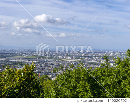 A view of the city from Mount Satsuki in spring. A view of the city from Mount Satsuki in spring. 140020702