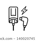 電動車充電插座向量圖標 140020745