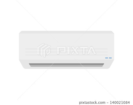 Air conditioner illustration vector material (cooler, heater, home appliance, heat countermeasures, new life, transparent background, flat, white) 140021084