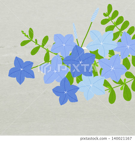 手繪花卉插圖：藍雪花 140021167