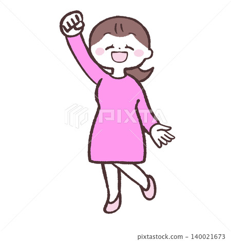 一位積極進取的女性的插圖 一位積極進取的女性的插圖 140021673
