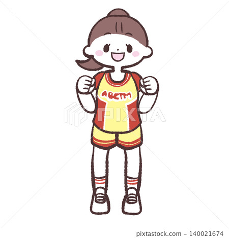 身穿制服、充滿幹勁的女孩插圖 身穿制服、充滿幹勁的女孩插圖 140021674