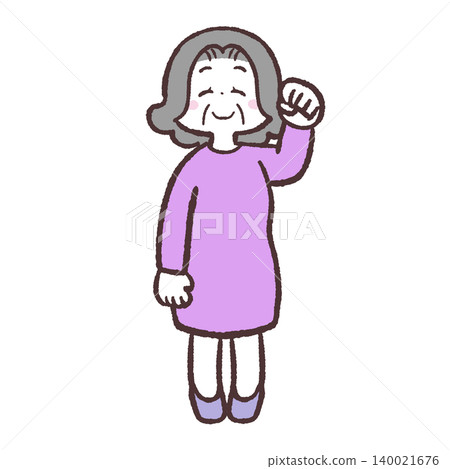 Illustration of a motivated senior woman Illustration of a motivated senior woman 140021676