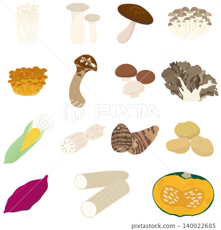 簡單的蘑菇和馬鈴薯組合圖示插圖;新鮮食物插圖;白色背景 簡單的蘑菇和馬鈴薯組合圖示插圖;新鮮食物插圖;白色背景 140022685