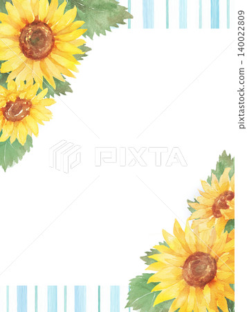 Watercolor sunflower frame Watercolor sunflower frame 140022809