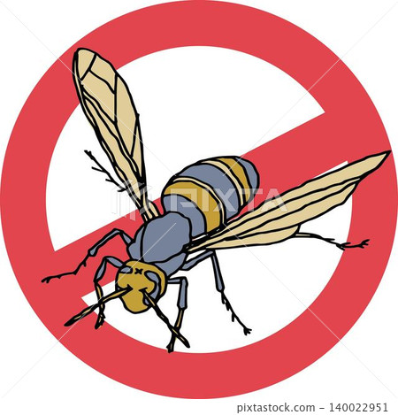 Wasp prohibition sign 140022951
