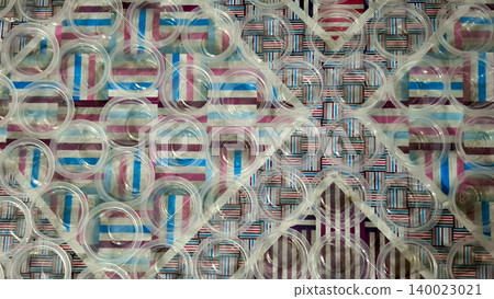 Flat Lay Of Clear Plastic Dessert Cups Background 140023021