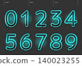 一組從 0 到 9 的霓虹數字_049 140023255