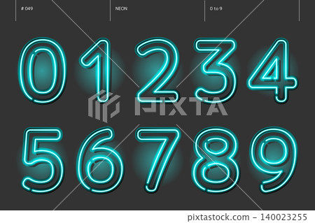 一組從 0 到 9 的霓虹數字_049 一組從 0 到 9 的霓虹數字_049 140023255