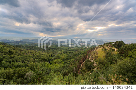 View of the mountains and Kislovodsk from the observation decks of the Kislovodsk Park View of the mountains and Kislovodsk from the observation decks of the Kislovodsk Park 140024341