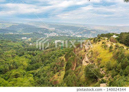 View of the mountains and Kislovodsk from the observation decks of the Kislovodsk Park View of the mountains and Kislovodsk from the observation decks of the Kislovodsk Park 140024344