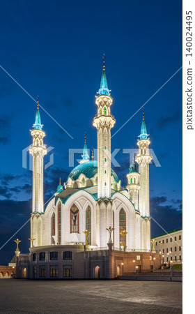 Kul Sharif mosque in Kazan Kremlin, Tatarstan, Russia. It is tourist attraction of Kazan. Kremlin. The main attraction of the city of Kazan. Kul Sharif mosque in Kazan Kremlin, Tatarstan, Russia. It is tourist attraction of Kazan. Kremlin. The main attraction of the city of Kazan. 140024495
