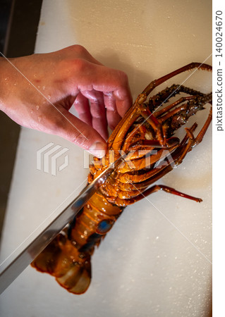 Japanese chef's knife skills: spiny lobster Japanese chef's knife skills: spiny lobster 140024670