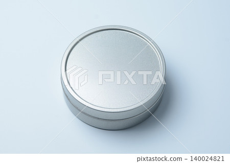 Silver-colored round can package mockup 140024821