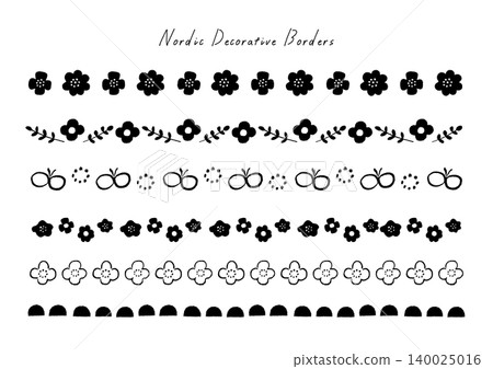 Hand-painted Scandinavian decorative border set 1 Hand-painted Scandinavian decorative border set 1 140025016