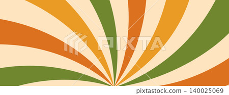 Swirl groovy Starburst. Retro sunshine background with spiral sun rays. Vintage Vector design Swirl groovy Starburst. Retro sunshine background with spiral sun rays. Vintage Vector design 140025069
