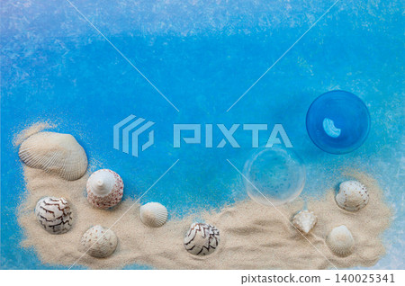 Image of the sea with a light blue background Image of the sea with a light blue background 140025341
