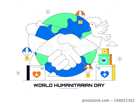 World Humanitarian Day Vector Illustration Featuring Global Aid, Charity Support, Medical Assistance, Peace, and Community Care Design World Humanitarian Day Vector Illustration Featuring Global Aid, Charity Support, Medical Assistance, Peace, and Community Care Design 140025362