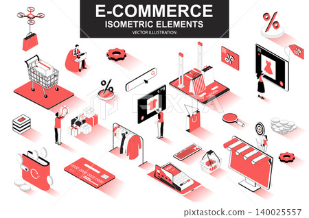 E-commerce bundle of isometric elements. Internet marketplace, atm terminal, online shopping, credit card payment, digital wallet isolated icons. Isometric vector illustration with people characters. E-commerce bundle of isometric elements. Internet marketplace, atm terminal, online shopping, credit card payment, digital wallet isolated icons. Isometric vector illustration with people characters. 140025557