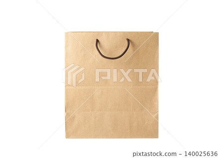 Sturdy brown paper bag ready for shopping use, isolated on white, PNG Sturdy brown paper bag ready for shopping use, isolated on white, PNG 140025636