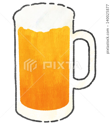 啤酒在啤酒罐中的插圖 啤酒在啤酒罐中的插圖 140025877