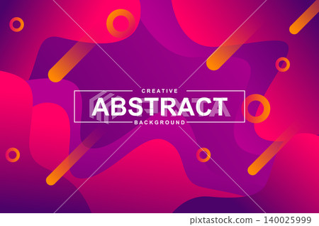 Abstract design with dynamic liquid shapes. Colorful fluid style background for landing page, web banner, wallpaper. Bright composition with gradients, wavy pattern with header vector Illustration. 140025999