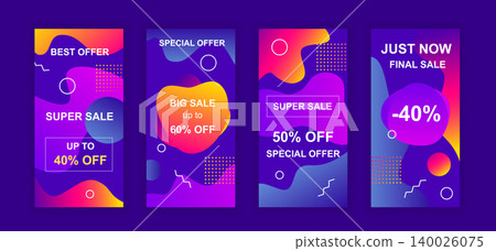 Advertising design social networks instagram stories. Set of sale web banner, poster, cover for online shopping, marketing, promo, discount products. Modern insta cover template. Vector illustration. Advertising design social networks instagram stories. Set of sale web banner, poster, cover for online shopping, marketing, promo, discount products. Modern insta cover template. Vector illustration. 140026075