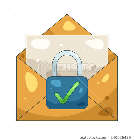 Illustration of locked letter Illustration of locked letter 140026429