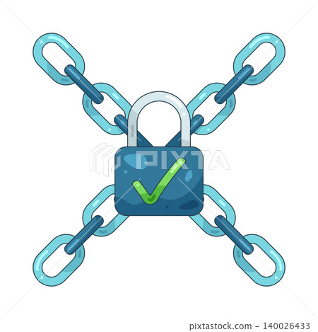 Illustration of locked chain 140026433