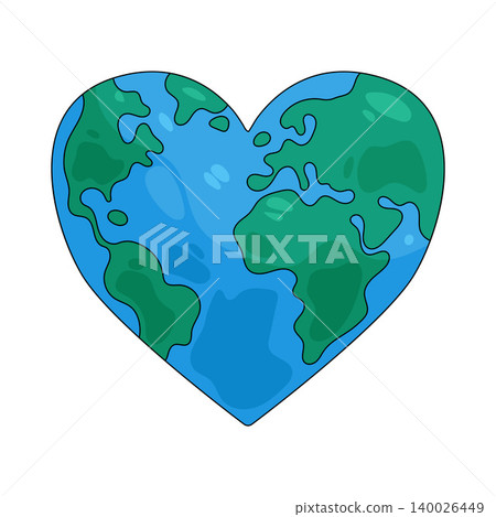 Illustration of heart shaped earth Illustration of heart shaped earth 140026449
