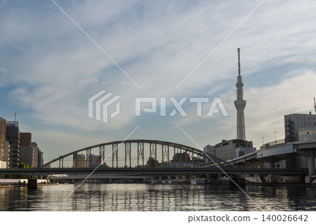 Bridge over the Sumida River and Skytree Bridge over the Sumida River and Skytree 140026642