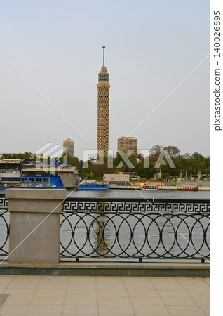 Nile River, Cairo Tower, Cairo Nile River, Cairo Tower, Cairo 140026895