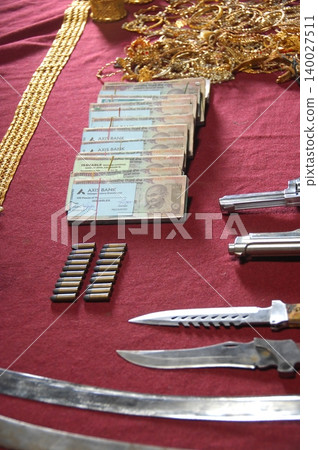 Indian Currency on the table Indian Currency on the table 140027511