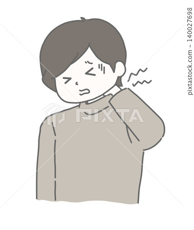 一名男子因頸部疼痛而痛苦地皺起了眉頭。 一名男子因頸部疼痛而痛苦地皺起了眉頭。 140027698