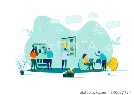 Coworking concept in flat style. Coworking concept in flat style. 140027734