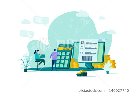 Accountant concept in flat style. Accountant concept in flat style. 140027740