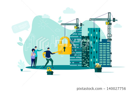 Real estate concept in flat style. Real estate concept in flat style. 140027756