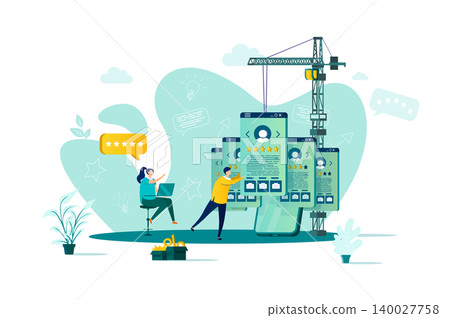 Recruitment concept in flat style. Recruitment concept in flat style. 140027758