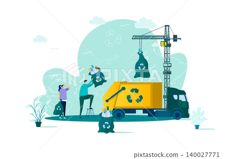 Waste management concept in flat style. 140027771