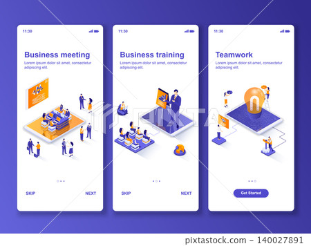 Business meeting isometric GUI design kit. Business meeting isometric GUI design kit. 140027891