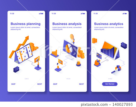 Business analytics isometric GUI design kit. Business analytics isometric GUI design kit. 140027893