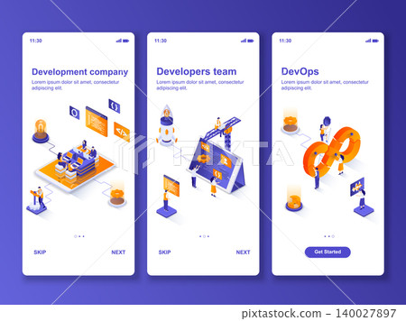 Development company isometric GUI design kit. 140027897