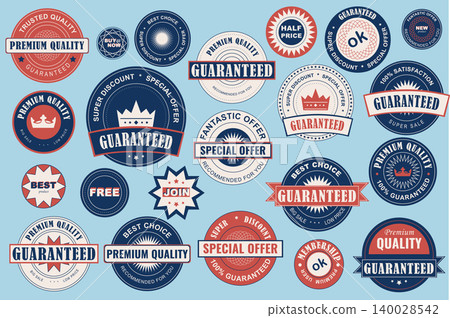 Collection sale labels. Stickers premium quality flat style for social media ads and banners, website badges, marketing, labels and stickers for online shopping templates. Vector illustration. Collection sale labels. Stickers premium quality flat style for social media ads and banners, website badges, marketing, labels and stickers for online shopping templates. Vector illustration. 140028542