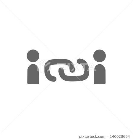 Link icons representing connections between people, images of hands clasped together, pictograms representing cooperation, collaboration, and bonds. Link icons representing connections between people, images of hands clasped together, pictograms representing cooperation, collaboration, and bonds. 140028694