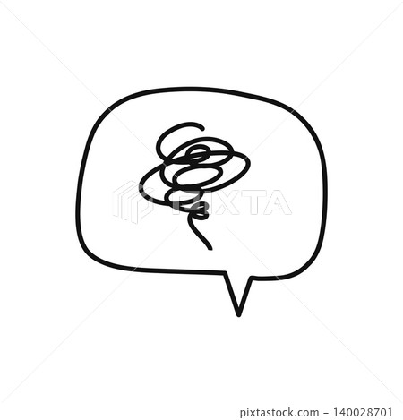 Speech bubble icon illustration showing confused thoughts, white background, communication. Speech bubble icon illustration showing confused thoughts, white background, communication. 140028701