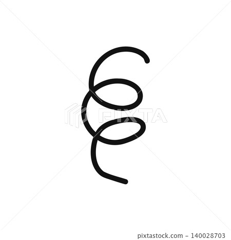 Spring icon material, coiled curve illustration, white background Spring icon material, coiled curve illustration, white background 140028703