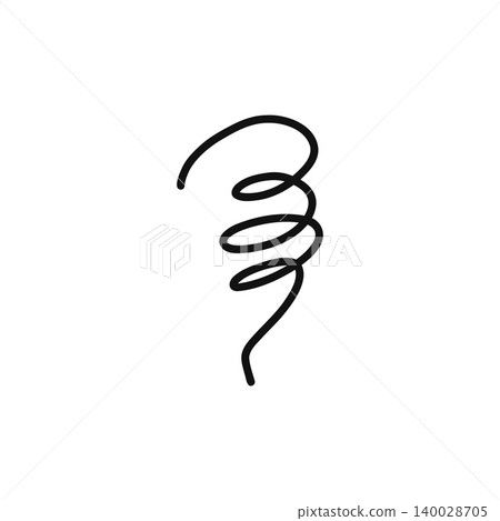 Swirling line art illustration, simple, abstract design, isolated elements 140028705