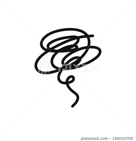 Abstract illustration and design material featuring a swirling pattern drawn with black lines. Abstract illustration and design material featuring a swirling pattern drawn with black lines. 140028708