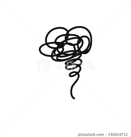 Abstract line art illustrations that express confusion, worries, and stress. Abstract line art illustrations that express confusion, worries, and stress. 140028712